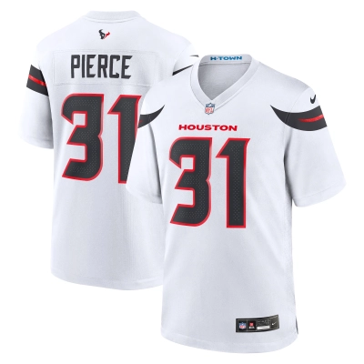 Men's Houston Texans Dameon Pierce White Game Jersey 01