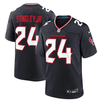 Men's Houston Texans Derek Stingley Jr. Navy Game Jersey 01