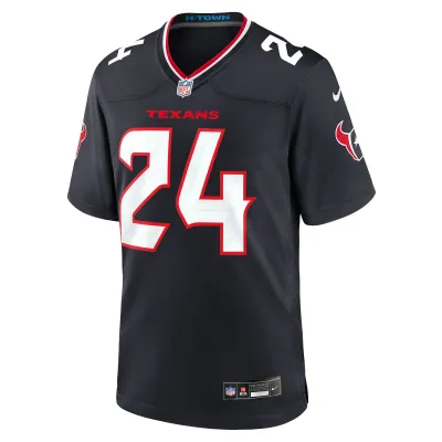 Men's Houston Texans Derek Stingley Jr. Navy Game Jersey 02