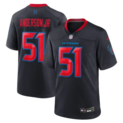 Men's Houston Texans Will Anderson Jr. Navy 2nd Alternate Game Jersey 01