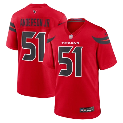 Men's Houston Texans Will Anderson Jr. Red Alternate Game Jersey 01