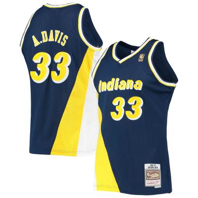 Men's Indiana Pacers Antonio Davis Navy 1996/97 Hardwood Classics Swingman Jersey 01