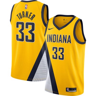 Men's Indiana Pacers Myles Turner Gold Swingman Jersey - Statement Edition 01