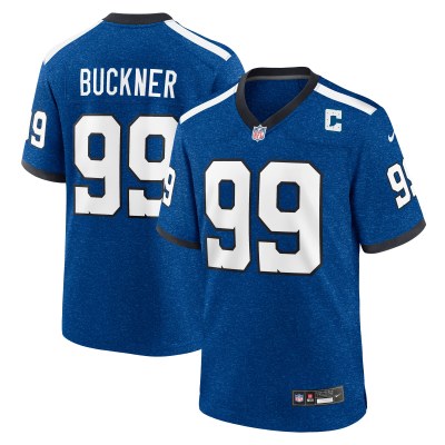 Men's Indianapolis Colts DeForest Buckner Royal Indiana Nights Alternate Game Jersey 01