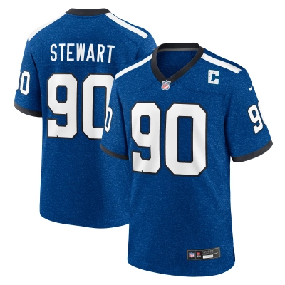Men's Indianapolis Colts Grover Stewart Royal Indiana Nights Alternate Game Jersey 01