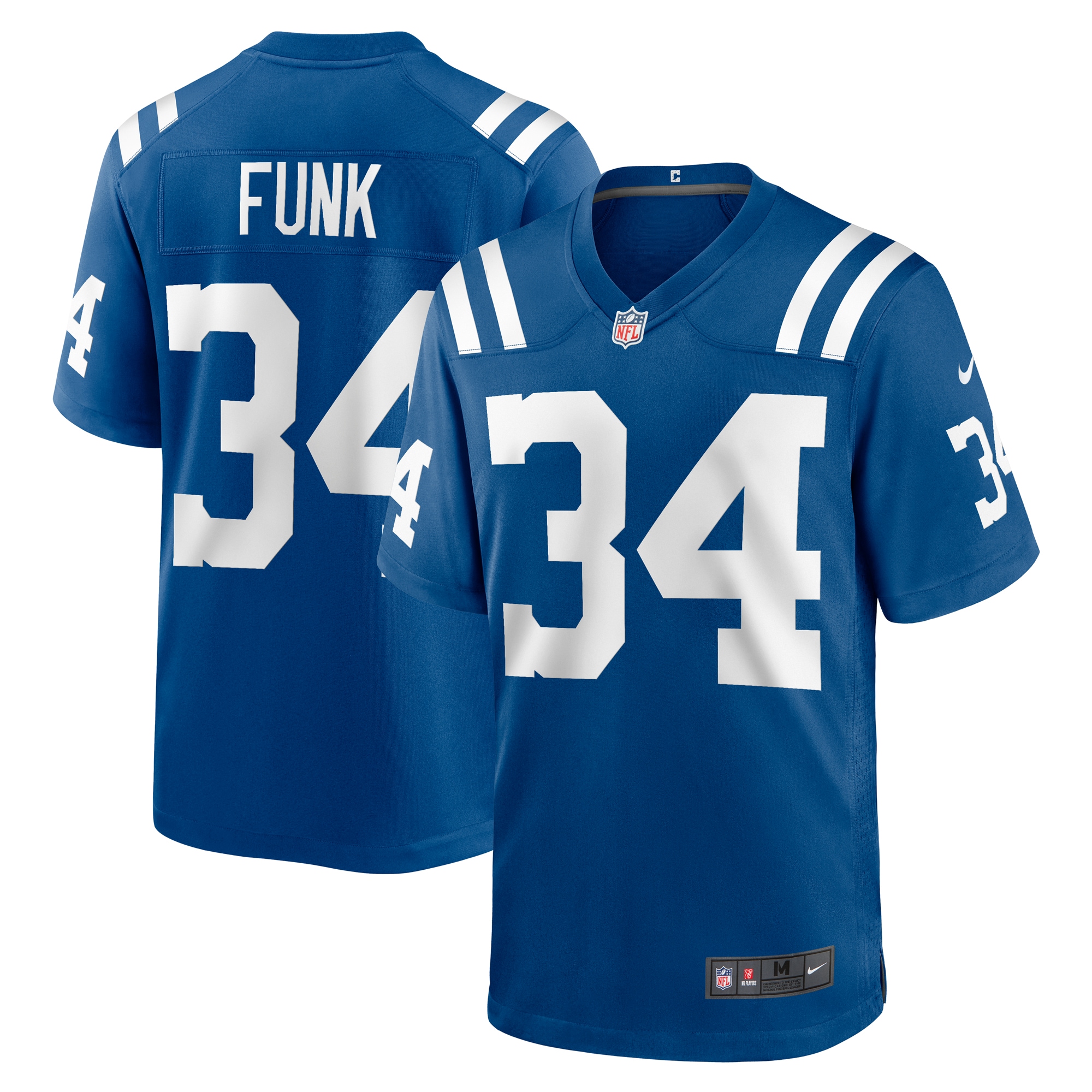 Men's Indianapolis Colts Jake Funk Royal Team Game Jersey