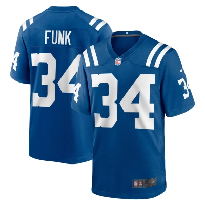 Men's Indianapolis Colts Jake Funk Royal Team Game Jersey 01