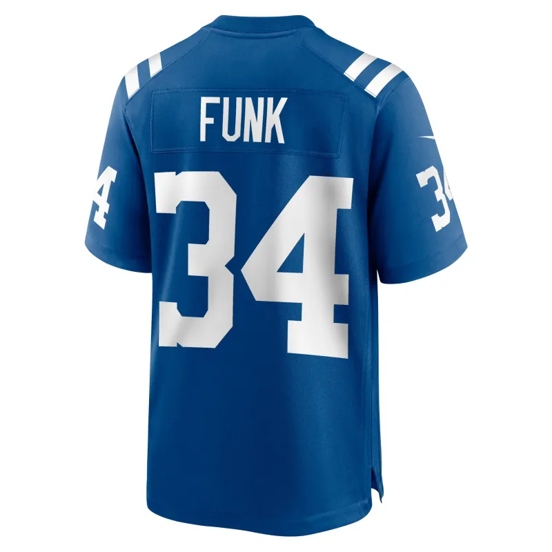 Men's Indianapolis Colts Jake Funk Royal Team Game Jersey
