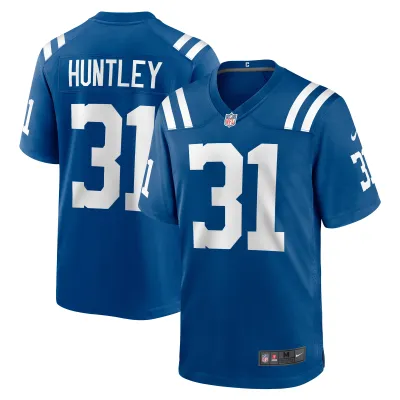 Men's Indianapolis Colts Jason Huntley Royal Team Game Jersey 01