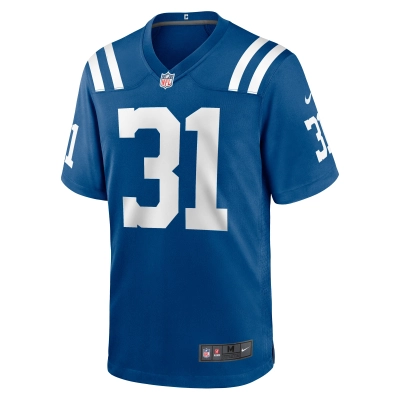 Men's Indianapolis Colts Jason Huntley Royal Team Game Jersey 02
