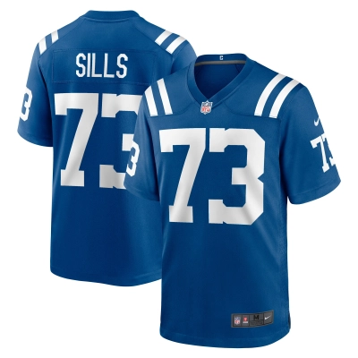 Men's Indianapolis Colts Josh Sills Royal Team Game Jersey 01