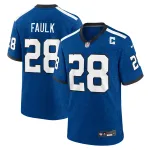 Men's Indianapolis Colts Marshall Faulk Royal Indiana Nights Alternate Game Jersey