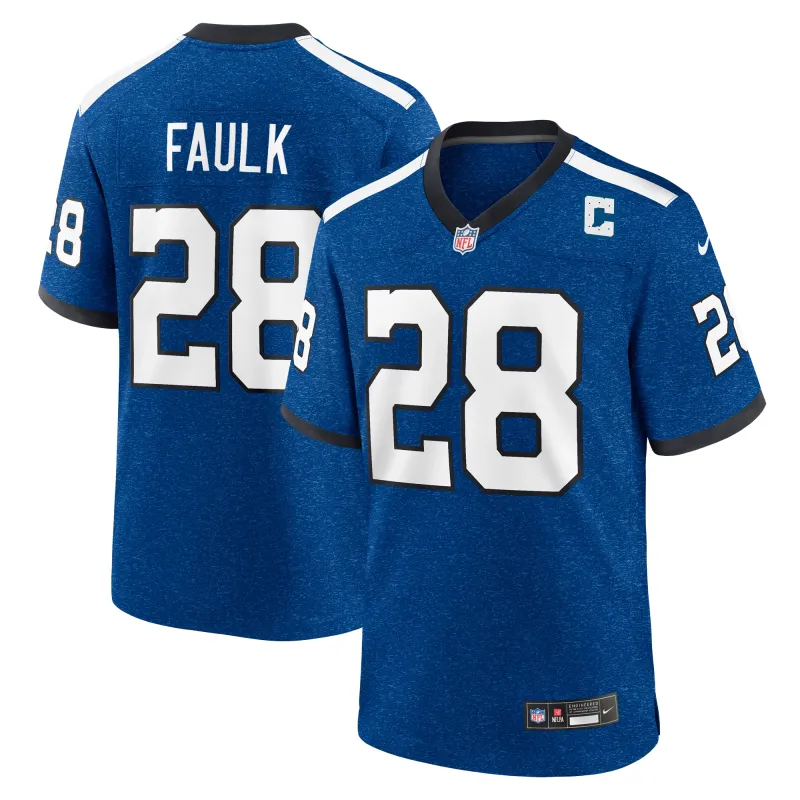 Men's Indianapolis Colts Marshall Faulk Royal Indiana Nights Alternate Game Jersey