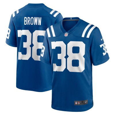 Men's Indianapolis Colts Pharaoh Brown Royal Game Player Jersey 01