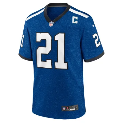 Men's Indianapolis Colts Zack Moss Royal Indiana Nights Alternate Game Jersey 02