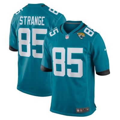 Men's Jacksonville Jaguars Brenton Strange  Teal Team Game Jersey 01