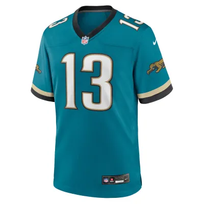 Men's Jacksonville Jaguars Christian Kirk Teal Prowler Throwback Player Game Jersey 02
