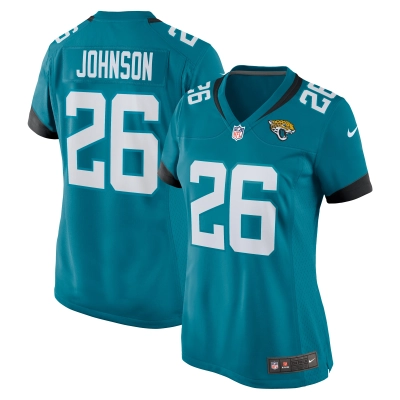 Men's Jacksonville Jaguars D'Ernest Johnson Teal Game Jersey 01