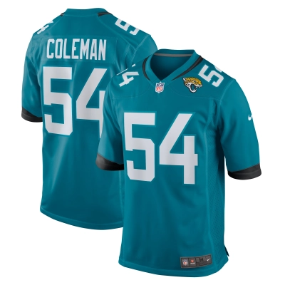 Men's Jacksonville Jaguars DJ Coleman  Teal Game Jersey 01