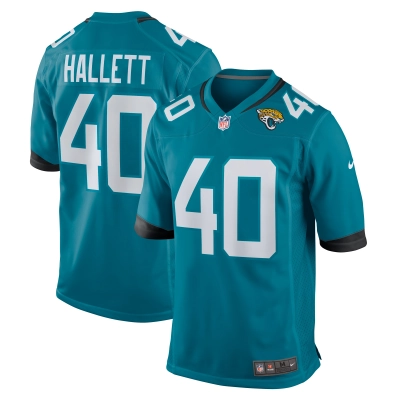 Men's Jacksonville Jaguars Erick Hallett  Teal Game Jersey 01