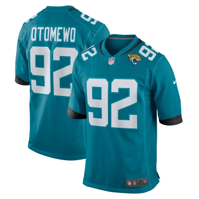 Men's Jacksonville Jaguars Esezi Otomewo  Teal Team Game Jersey 01