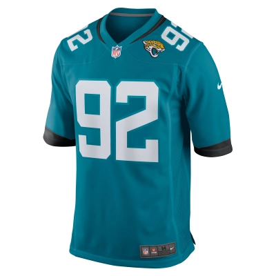 Men's Jacksonville Jaguars Esezi Otomewo  Teal Team Game Jersey 02