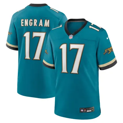 Men's Jacksonville Jaguars Evan Engram Teal Prowler Throwback Player Game Jersey 01