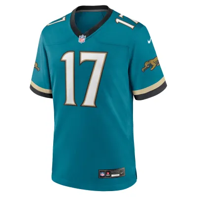 Men's Jacksonville Jaguars Evan Engram Teal Prowler Throwback Player Game Jersey 02