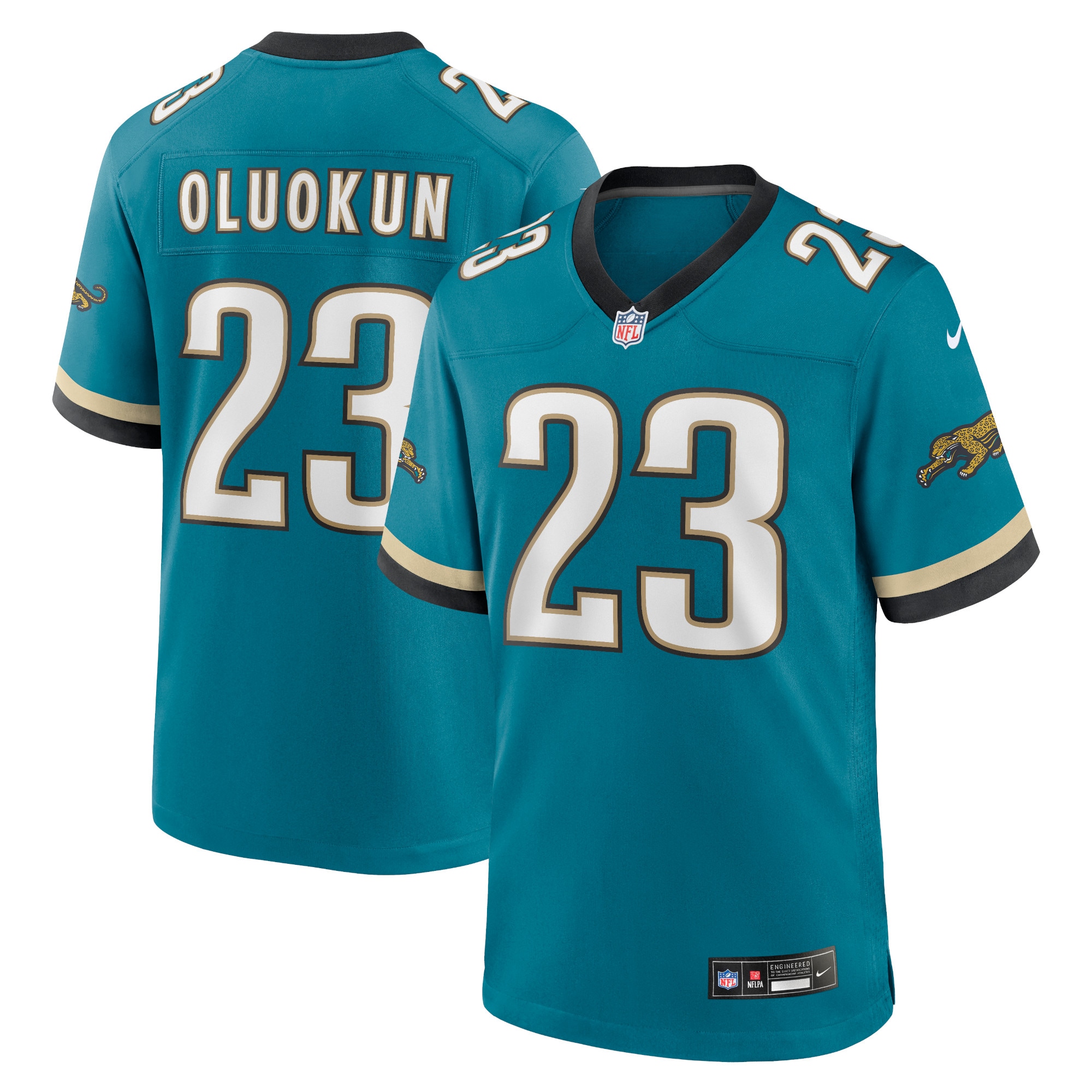 Men's Jacksonville Jaguars Foye Oluokun Teal Prowler Throwback Player Game Jersey
