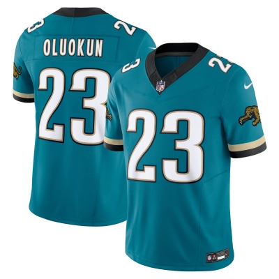 Men's Jacksonville Jaguars Foye Oluokun Teal Prowler Throwback Vapor F.U.S.E. Limited Jersey 01