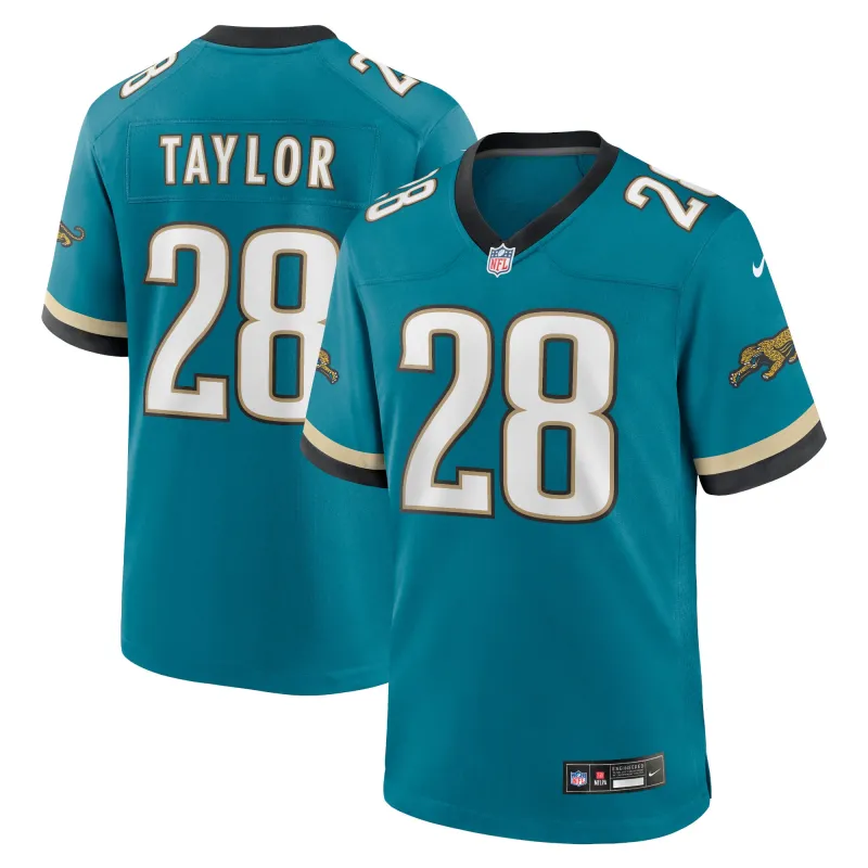 Men's Jacksonville Jaguars Fred Taylor Teal Prowler Throwback Retired Player Game Jersey