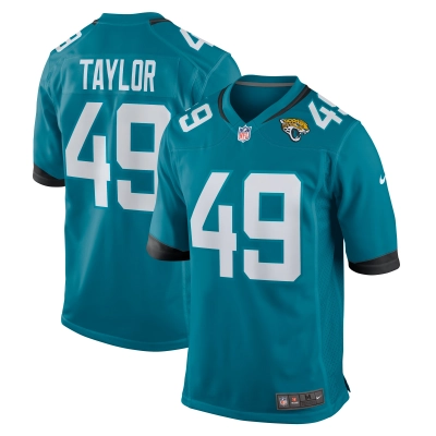 Men's Jacksonville Jaguars Leonard Taylor  Teal Game Jersey 01