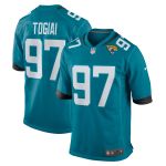 Men's Jacksonville Jaguars Tommy Togiai  Teal Team Game Jersey