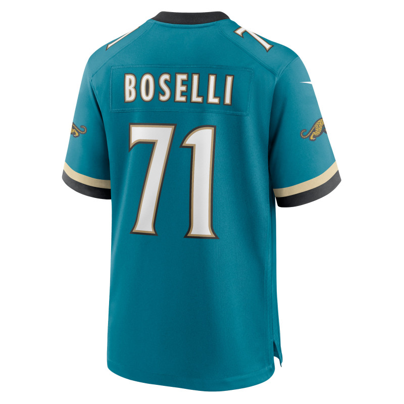 Men's Jacksonville Jaguars Tony Boselli Teal Prowler Throwback Retired Player Game Jersey