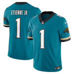 Men's Jacksonville Jaguars Travis Etienne Teal Prowler Throwback Vapor F.U.S.E. Limited Jersey