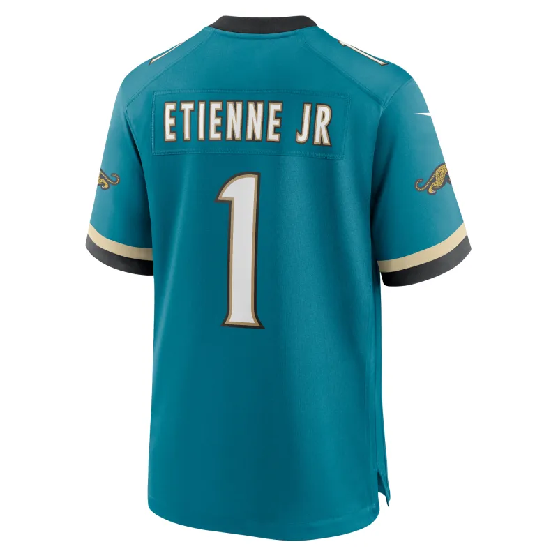 Men's Jacksonville Jaguars Travis Etienne Jr Teal Prowler Throwback Player Game Jersey