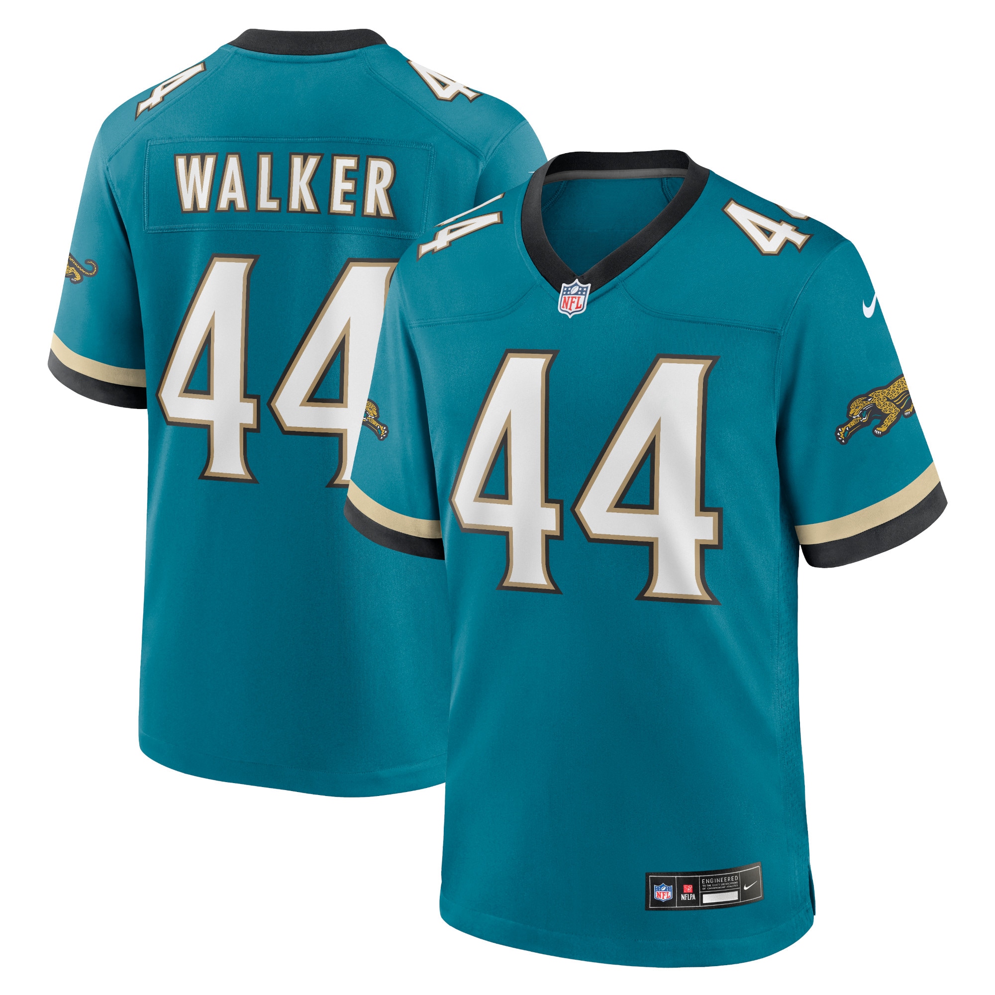 Men's Jacksonville Jaguars Travon Walker Teal Prowler Throwback Player Game Jersey