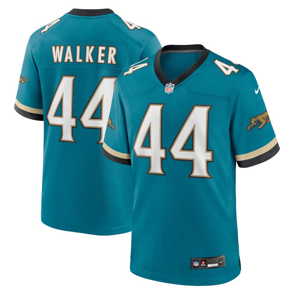 Men's Jacksonville Jaguars Travon Walker Teal Prowler Throwback Player Game Jersey