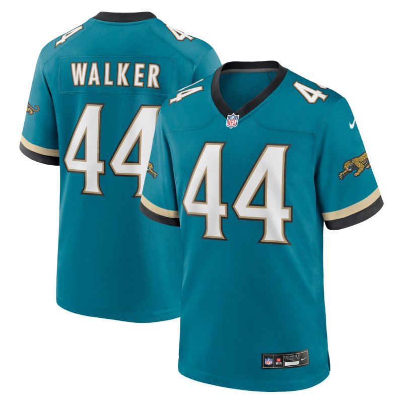 Men's Jacksonville Jaguars Travon Walker Teal Prowler Throwback Player Game Jersey