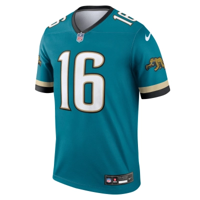 Men's Jacksonville Jaguars Trevor Lawrence Teal Prowler Throwback Legend Jersey 02
