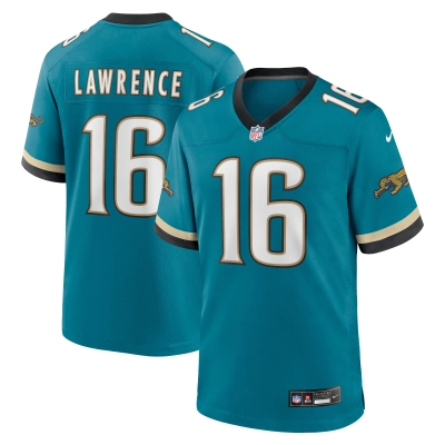 Men's Jacksonville Jaguars Trevor Lawrence Teal Prowler Throwback Player Game Jersey 01