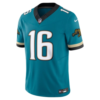 Men's Jacksonville Jaguars Trevor Lawrence Teal Prowler Throwback Vapor F.U.S.E. Limited Jersey 02
