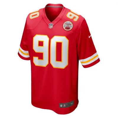 Men's Kansas City Chiefs Charles Omenihu Red Game Player Jersey 02