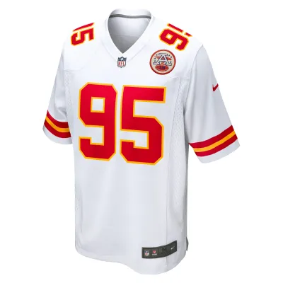 Men's Kansas City Chiefs Chris Jones White Game Jersey 02