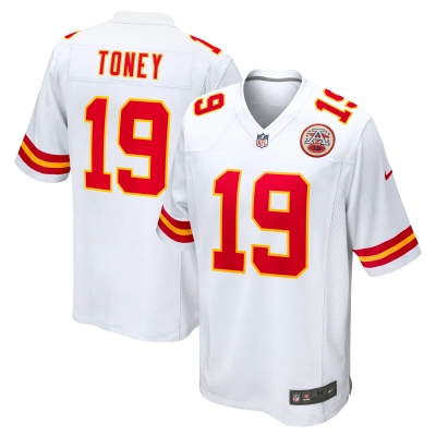 Men's Kansas City Chiefs Kadarius Toney White Game Jersey 01