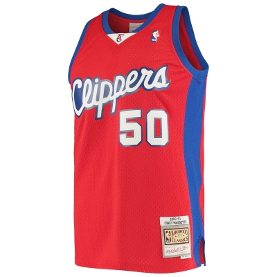 Men's LA Clippers Corey Maggette Red 2001/02 Hardwood Classics Swingman Jersey 02