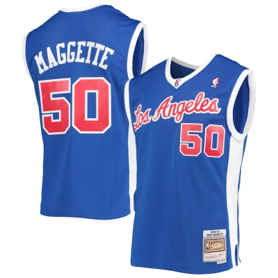 Men's LA Clippers Corey Maggette Royal 2001/02 Hardwood Classics Swingman Jersey 01