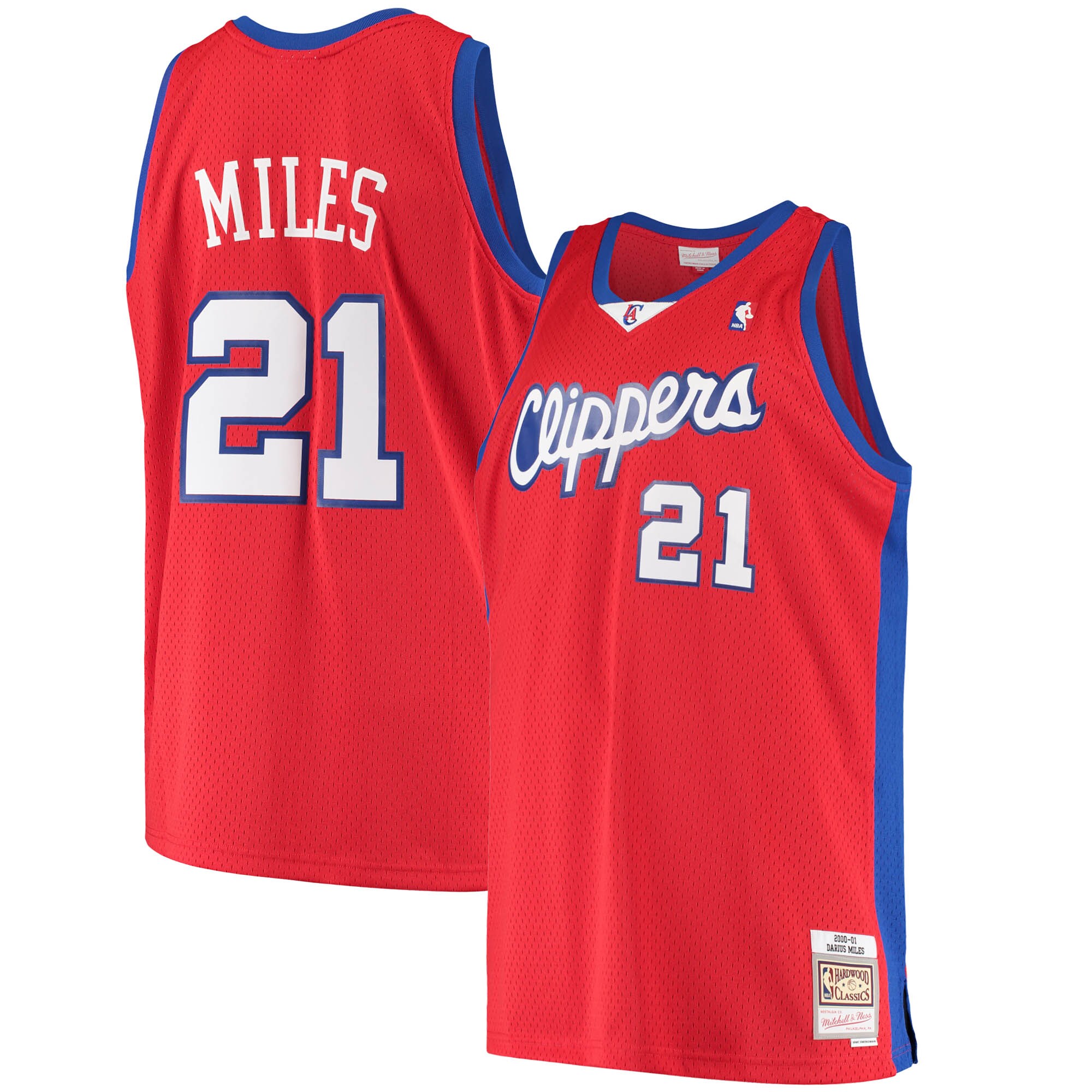Men's LA Clippers Darius Miles Red Hardwood Classics Swingman Jersey