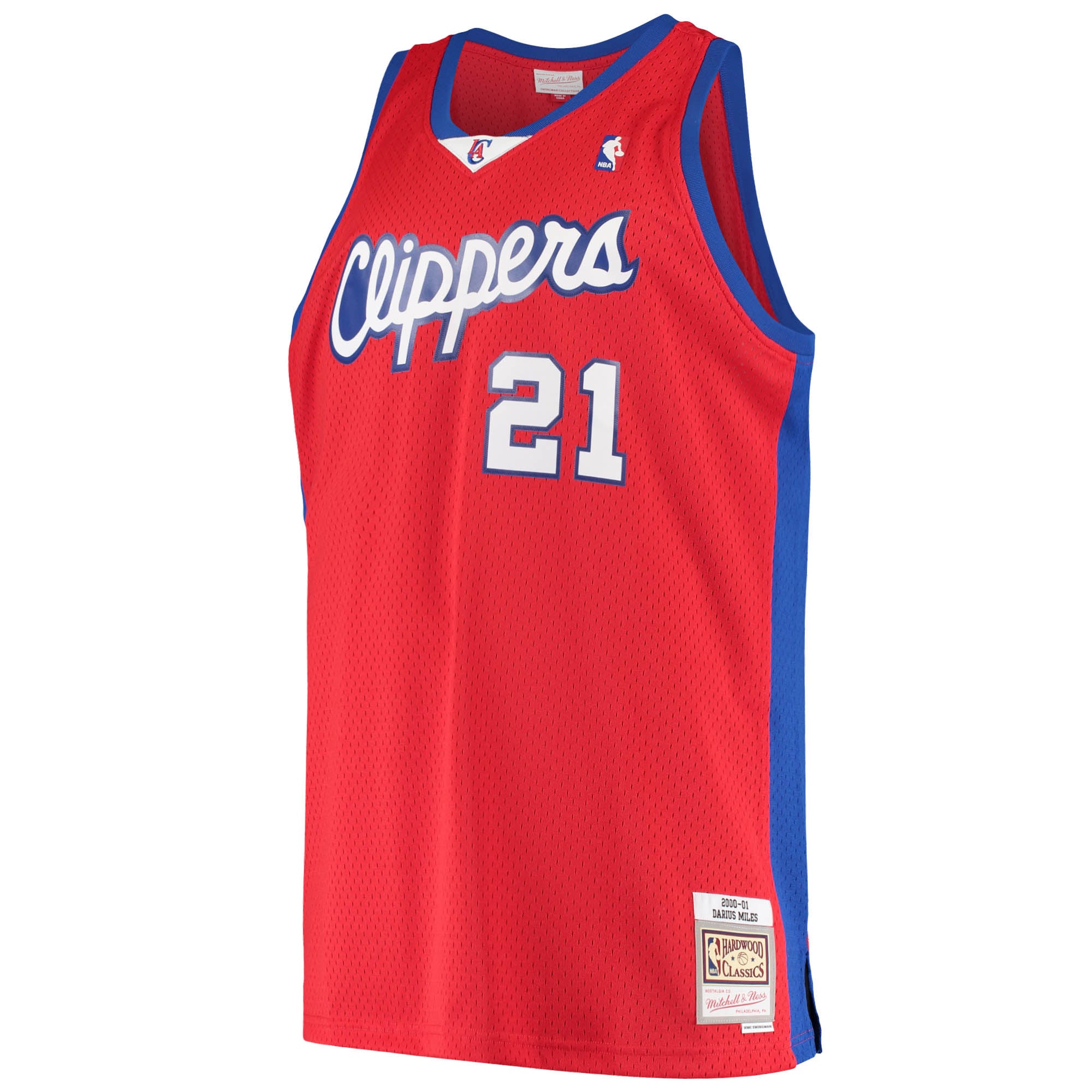 Men's LA Clippers Darius Miles Red Hardwood Classics Swingman Jersey