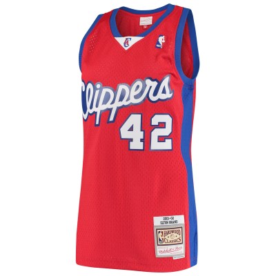 Men's LA Clippers Elton Brand Red Hardwood Classics Swingman Jersey 02